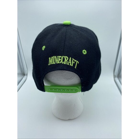 Minecraft Black Green Adjustable Baseball Cap Hat Snap-back Golden Lion OSFM - Picture 4 of 7